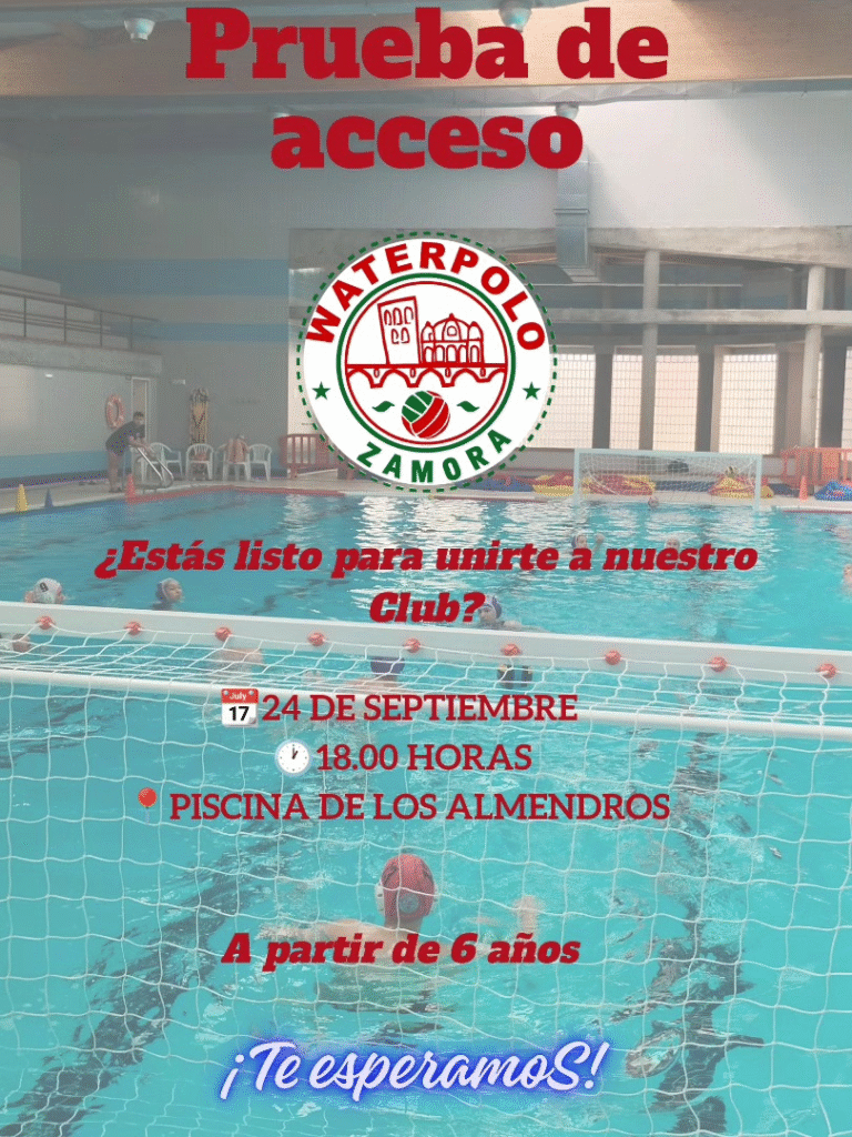 Waterpolo Zamora abre su prueba de acceso para nuevos y nuevas deportistas