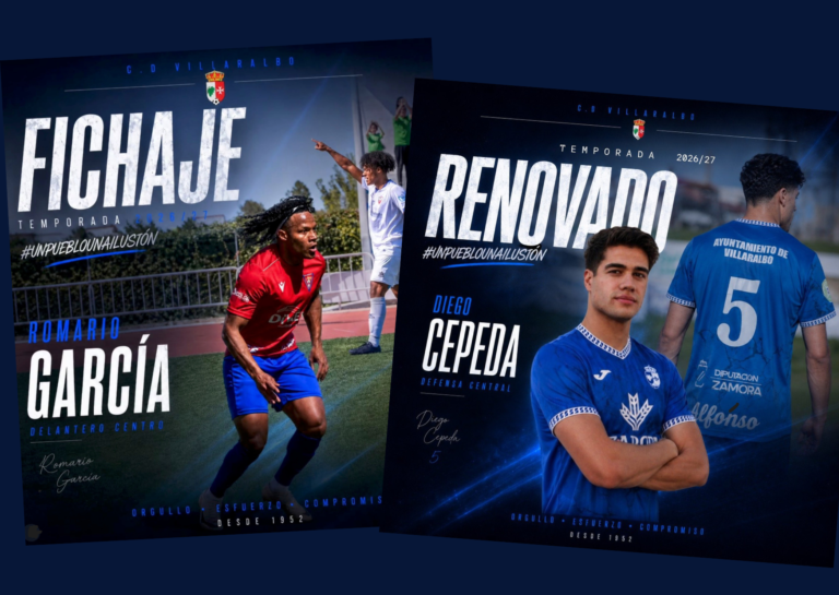 Sigue el movimiento del CD Villaralbo, Diego Cepeda y Romario Garcia